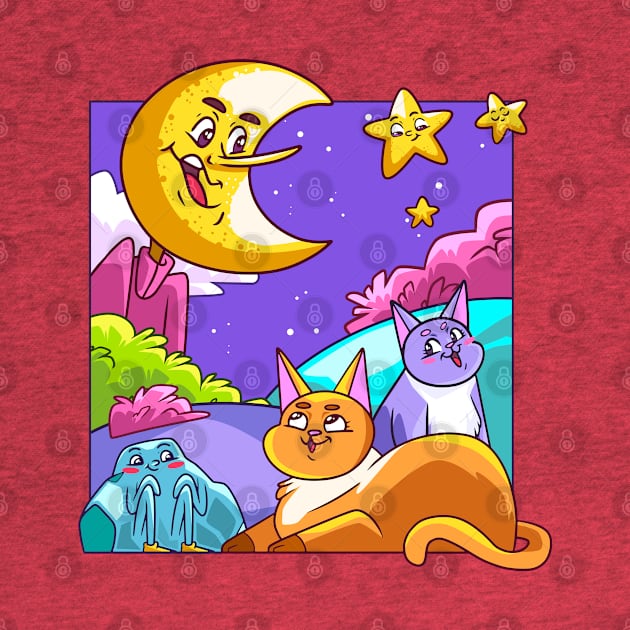 Cat Moon Nature by Mako Design 